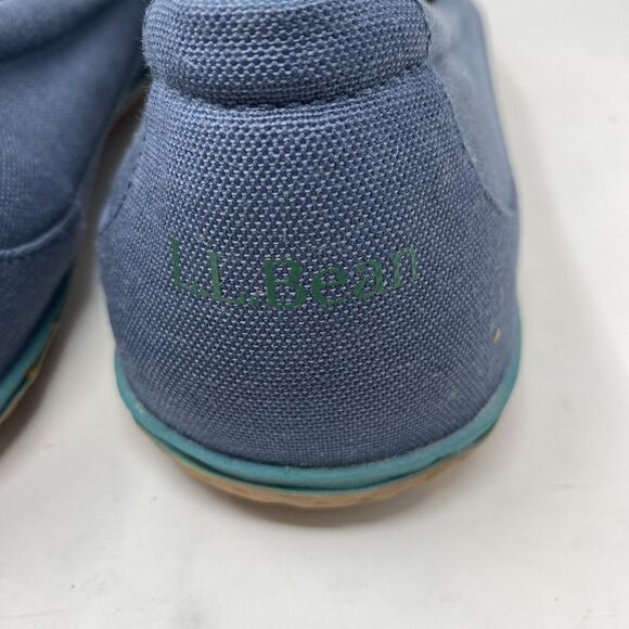 L.L.Bean Shoes Mens Size 13 Blue Canvas Slip On Moc Loafers Cork Insole Casual main image 6